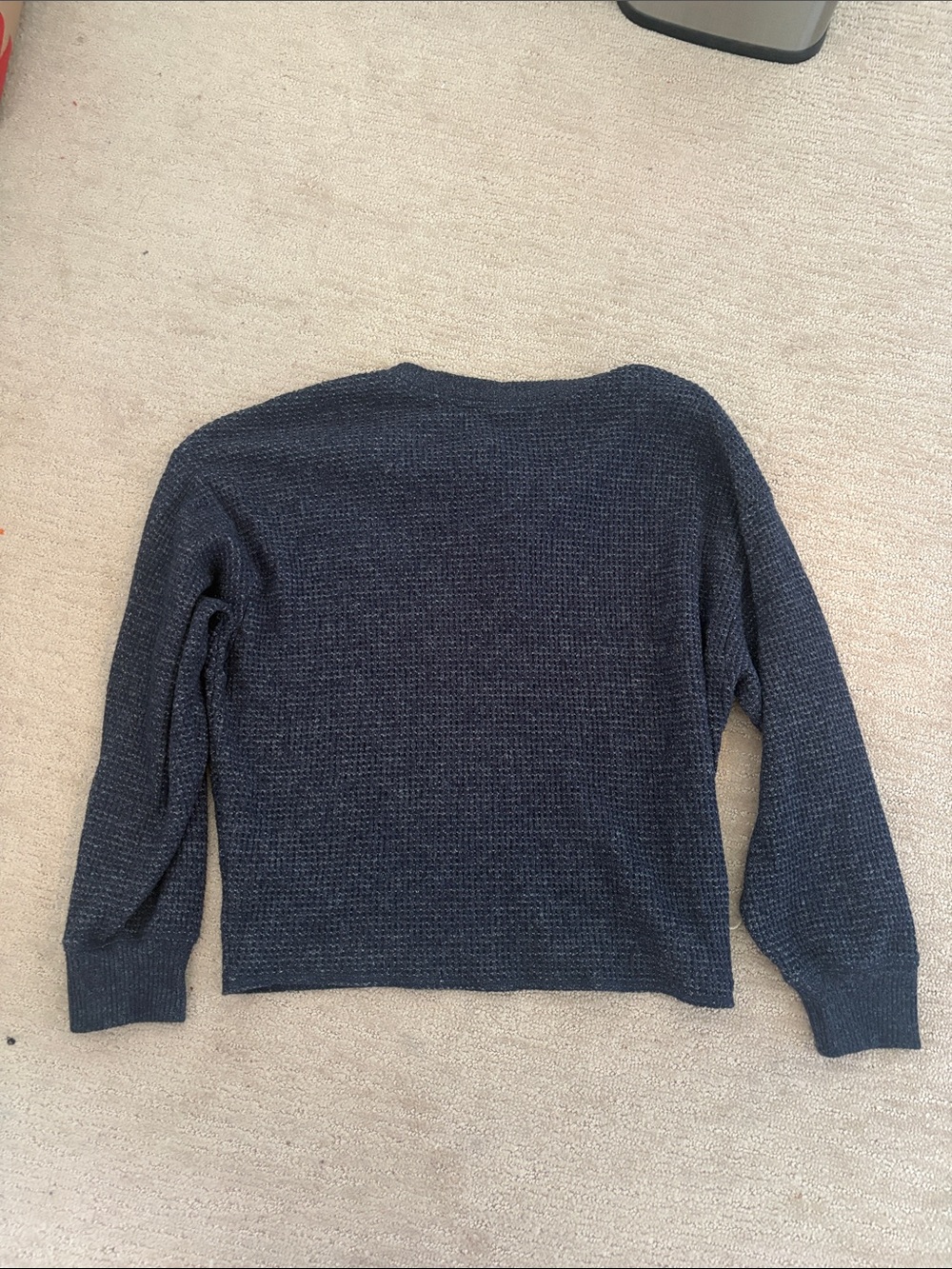 Old Navy Blue Heather Henley Crewneck Sweater - Picture 2 of 3